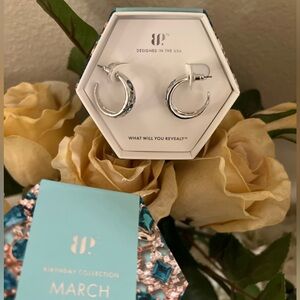 Bomb Party BP Aquamarine earrings “early morning sparkle” Rhodium plating